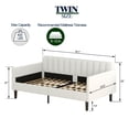 thumbnail image 3 of GDF Studio Luxurious Ivory Boucle Upholstered Modern Twin Daybed with Ribbed Tufted Backrest, without Mattress, 3 of 6