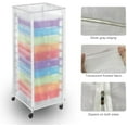 thumbnail image 4 of 10 Drawer Rolling Cart Cover, Not a Cart, Frosted Translucent PVC Cover, Keeping Shelf Away from Water Dust Pet Hair Paws Claws, Fit 13" W x 15" D x 34" H,Only Cover$$Office, 4 of 7