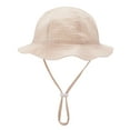 thumbnail image 4 of Baby Boy Girl Sun Hats Summer Baby UPF 50+ Beach Hats Infant Sun Hat Sun Protection Wide Brim Bucket Hat 0-12 Months, 4 of 7