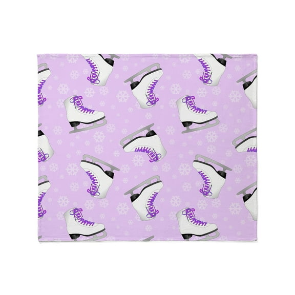 CafePress - Purple Figure Skating Pattern Throw Blanket - Soft Fleece Throw Blanket, 50"x60" for All Ages