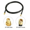 thumbnail image 2 of Uxcell 3.3ft RP-SMA Male to RP-SMA Female Antenna Extension Cable Coax RG58 Plastic Black 1pcs, 2 of 5