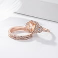 thumbnail image 5 of 2Pcs/Set Ladies Rings Shiny Faux Crystal Rose Golden Alloy Ring Elegant Jewelry Accessories Fashion Micro-Inlaid Square Rhinestones Rings Engagement Gift, 5 of 7