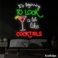 thumbnail image 4 of Craftnamesign It's Beginning Look Cocktail Neon Signs, Cocktail Bar Decor, 4 of 4