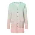 thumbnail image 4 of idosla Long Sleeve Cardigan for Women Casual Gradation Pockets Button Down Loose Fall Lightweight Hiking Trendy Jacket (Light Pink, XXL), 4 of 8