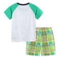 thumbnail image 4 of UngA Toddler Boys Summer Clothes 2T 3T 4T 5T Kids Short Sleeve T-shirt Elastic Shorts Set Cartoon Print 2Pcs Toddler Outfits for Boys (Green,6-7 Years), 4 of 7