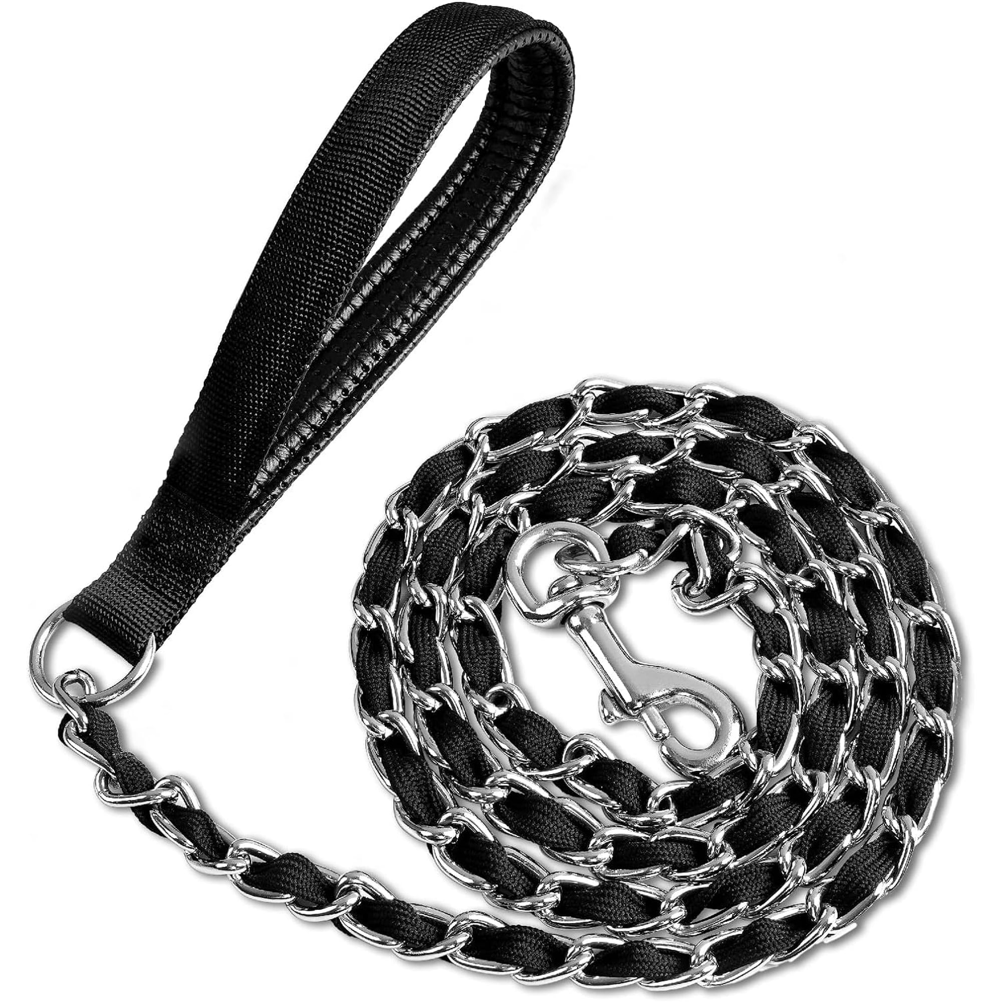 Metal Chain Dog Leash Chew Proof for Dogs Black 3.0mm 4FT