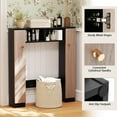 thumbnail image 6 of NALYL Over The Toilet Storage Cabinet, Freestanding Above Toilet Organizer w/ 10-Level Adjustable Shelves & Crossbar, Anti-Tipping Device Included, Bathroom Space Saver (Modern, Black), 6 of 10