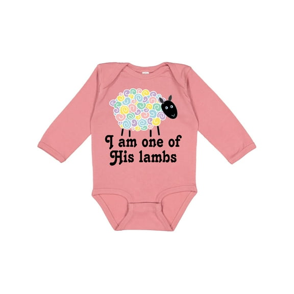 Inktastic Religious Lamb Christian Childs Boys or Girls Long Sleeve Baby Bodysuit