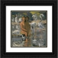 thumbnail image 1 of Paul Altherr 12x12 Black Ornate Wood Framed Double Matted Museum Art Print Titled: Flamingos (1913-15), 1 of 5