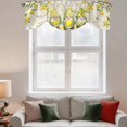 thumbnail image 2 of Tie Up Valance Curtain for Kitchen,Rustic Gnome Lemon Fruit Leaf Rod Pocket Short Curtains Adjustable Tie-Up Shade Valances,Tree Branch Retro Back Window Treatment for Bathroom Living Room Bedroom, 2 of 9