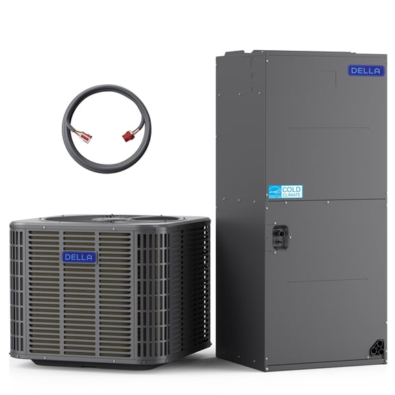 DELLA 2 Ton 24,000 BTU Ducted Central Air Conditioner with Multi-Position Air Handler, Heat Pump Inverter Split System AC, 18 SEER2 208-230V, Two-Stage Compressor, Pre-Charged