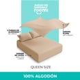 thumbnail image 4 of Juego de Sábanas Queen Size roomi Algodón Premium Frescas y Suaves Color Beige, 4 of 5