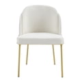 thumbnail image 3 of Dining Chairs Set of 2, Modern Upholstered Kitchen Chair with Metal Legs, Armless Chairs for Kitchen and Dinning Room, Antique White, 3 of 9