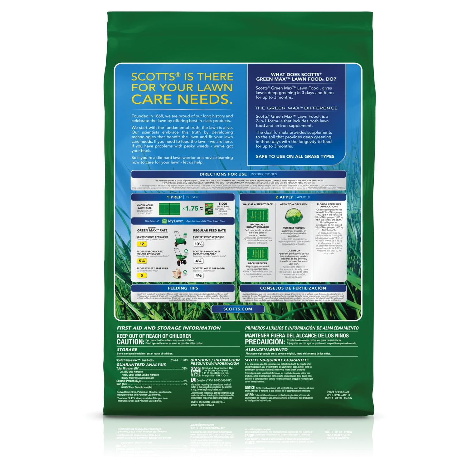 Scotts Green Max Lawn FoodFL, 5,000 sq. ft., 15.15 lbs.