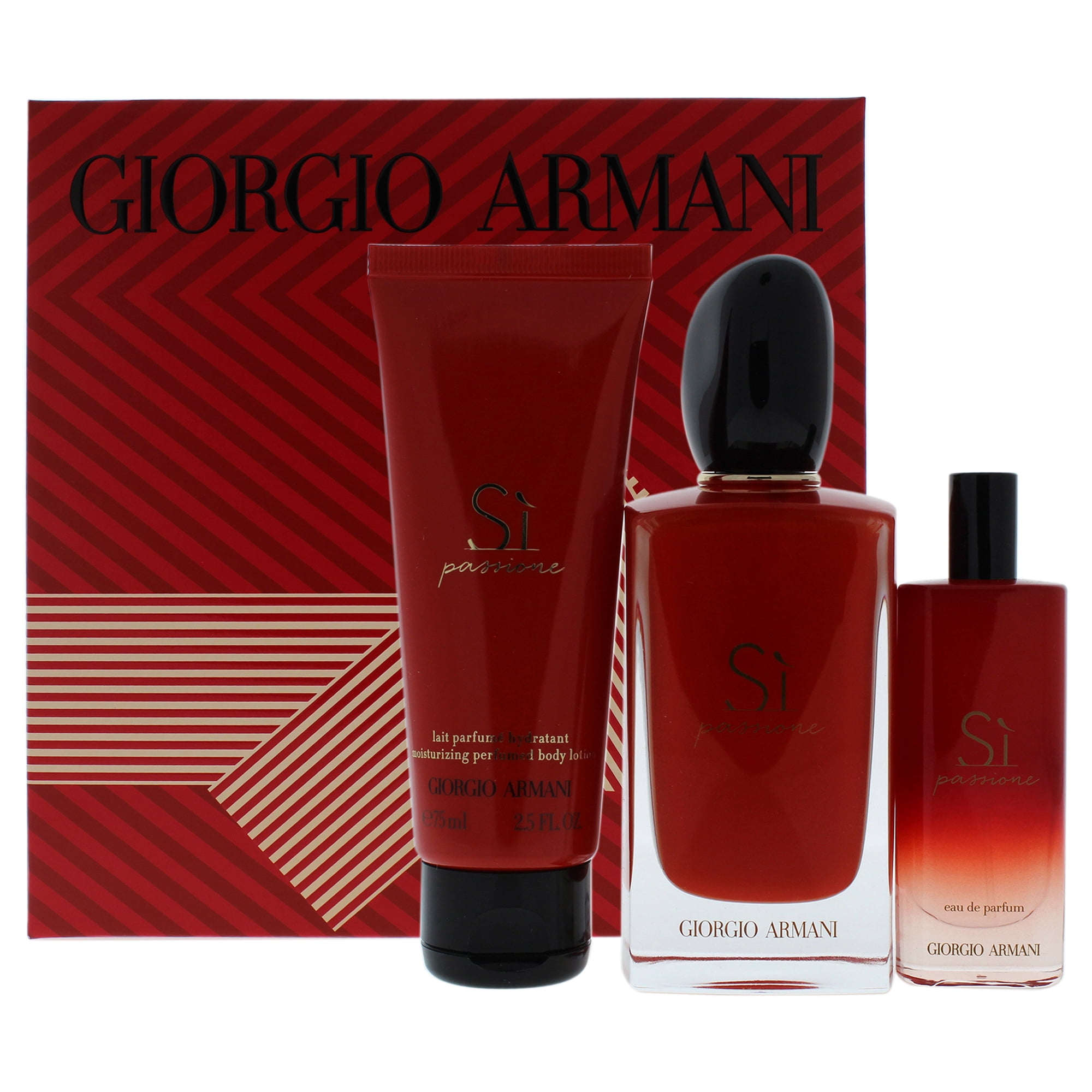 Si Passione by Giorgio Armani for Women 3 Pc Gift Set 3.4 oz EDP Spray 0.5oz EDP Spray 2.5oz Moi