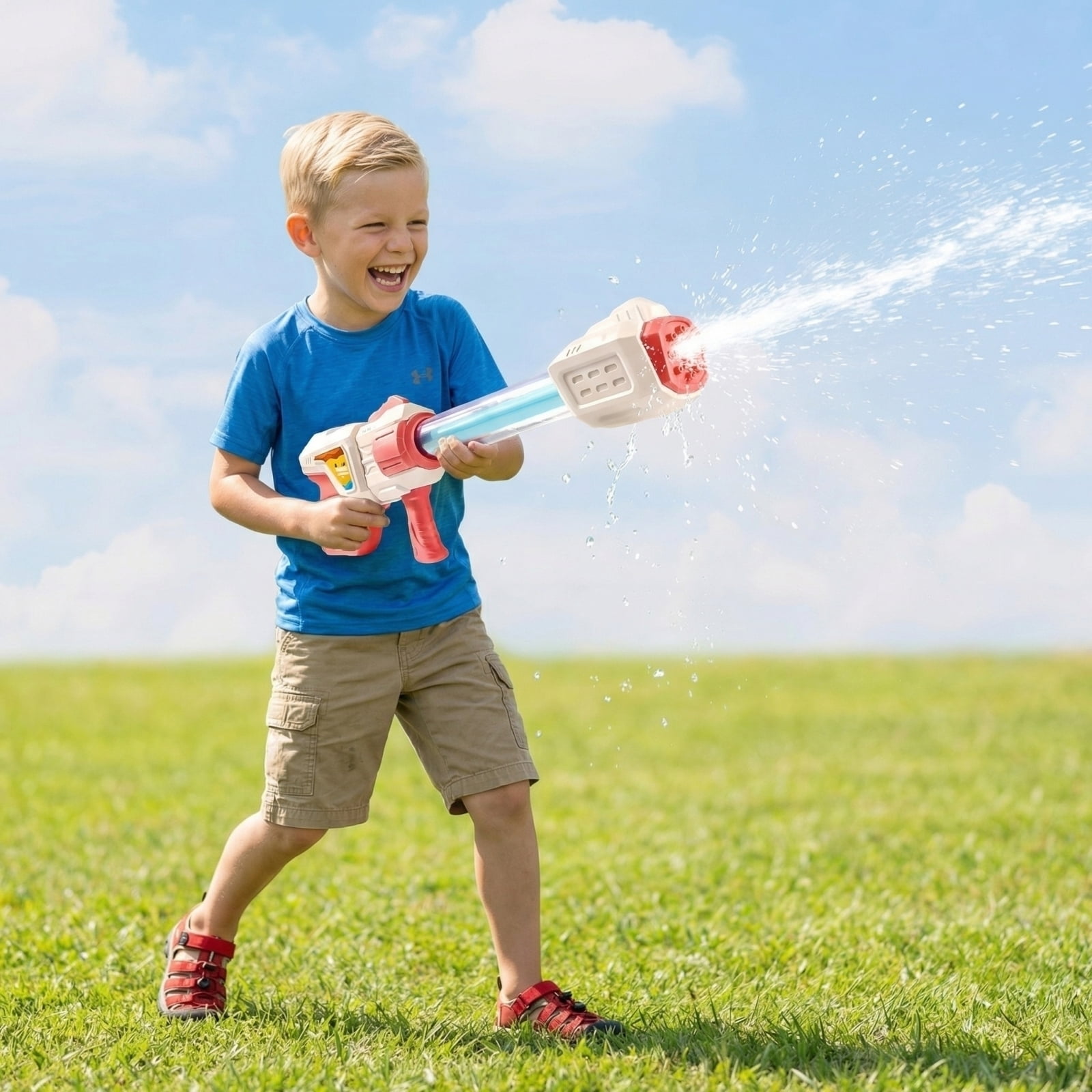 Summer Water Toys, 13-Hole Blue Plastic, Hand Pump Water, Water Table with Pump, Summer Fun for Student Outdoor, 1 Pc