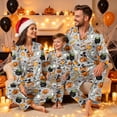 thumbnail image 4 of Leey-Word Matching Halloween Pajamas for Family Pajamas Set Long Sleeve Sleepwear Button-Down Pjs Sets Two-Pieces Loungewear with Pockets, 4 of 7