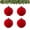 Red-8cm, variant on Dark Red Velvet-Feel Ball Christmas Tree Ornaments,3.15'',4 Count