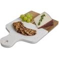 thumbnail image 4 of PETGLE Charcuterie Cheese Board, Cultured Marble and Wood, Rectangular, 13 x 8.45 x 0.50-Inches, 4 of 12