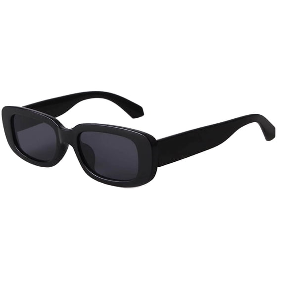 Miorin Under $5 Retro Oval Sunglasses Trendy Classic Shades Protection Black Frame Black Lens Sunglasses