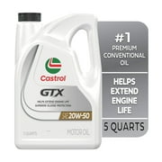 Castrol GTX 20W-50 Conventional Motor Oil, 5 Quarts