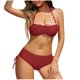 thumbnail image 2 of Trajes de baño tankini para mujer, moda de verano para mujer, color sólido con cojín en el pecho y sin soporte de acero, traje de baño con tirantes sin espalda, 2 of 4