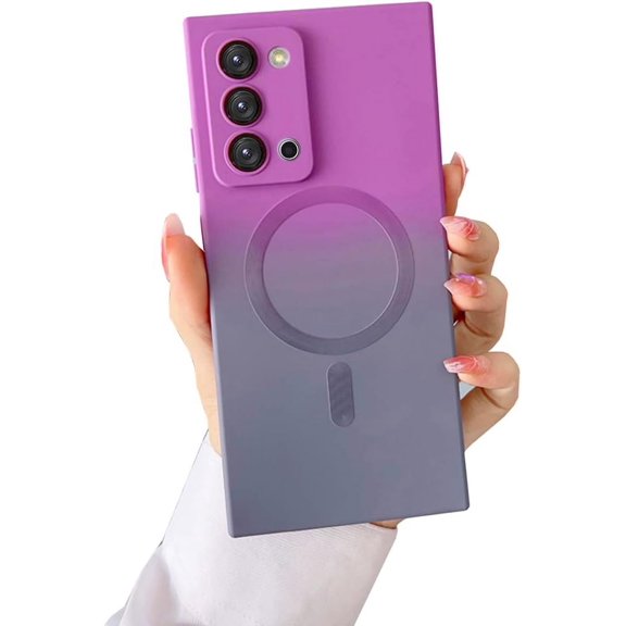 Galaxy Note 20 Case Magnetic [Support Magsafe Charger] Wireless Anti-Scratch Shockproof Camera Protection Gradient Silicon Phone Cover Case for Samsung Galaxy Note 20 6.7"-Purple