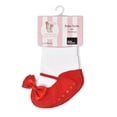 thumbnail image 5 of Baby Emporio-Baby girl socks that look like Mary Jane shoes-cotton-satin bows-0-12 Months - FESTIVE RED, 5 of 6