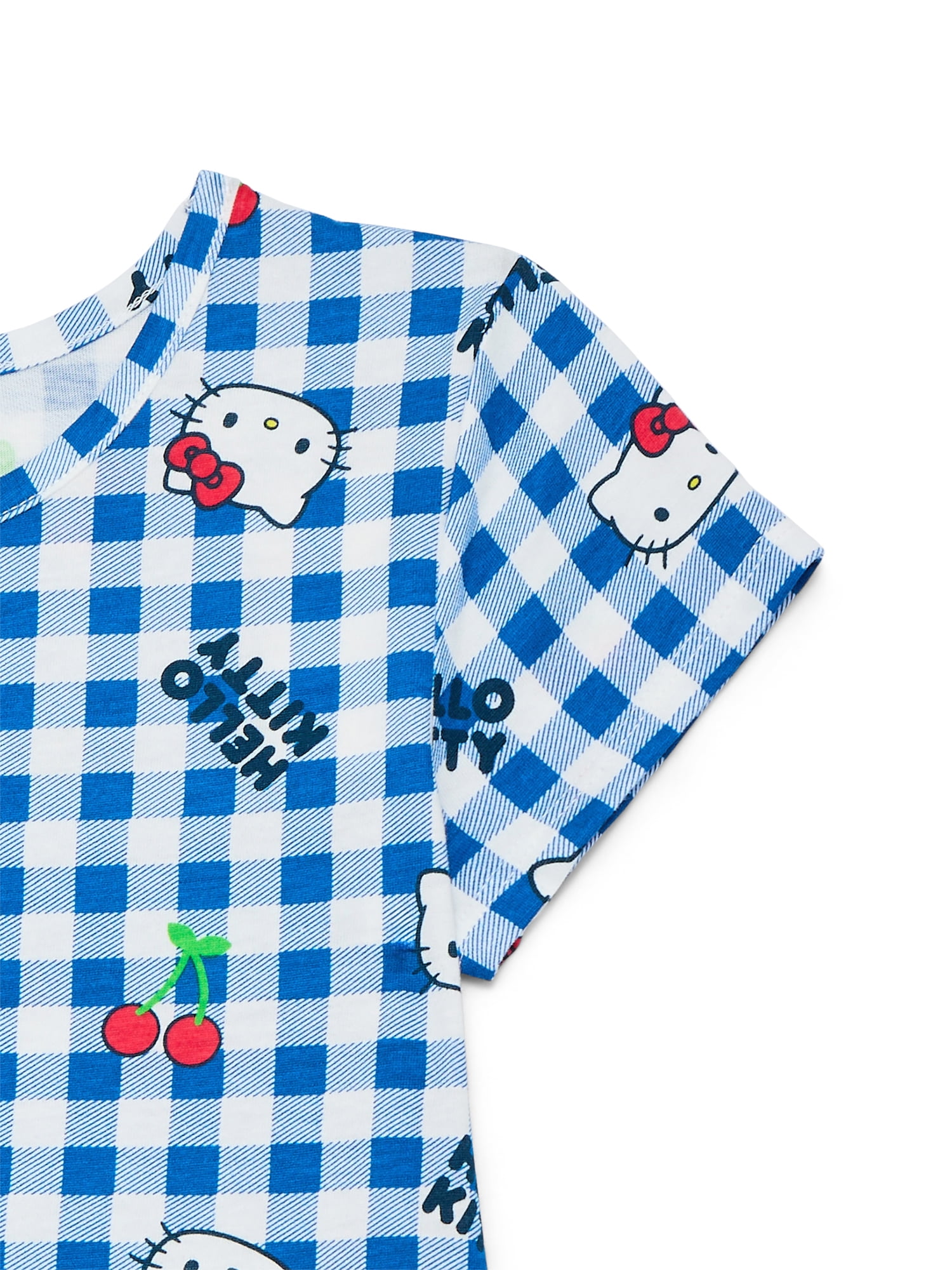 Hello Kitty Girls Allover Print Dress with Short Sleeves, Sizes 4-12