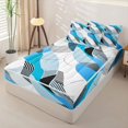 thumbnail image 2 of Homewish Bohemian Watercolor Ombre Zipper Twin Comforter Sets with Fitted Sheet and 2 Pillowcases,Abstract Swirl Zipper Bedding Set,Blue,Black Reversible,4pcs, 2 of 8