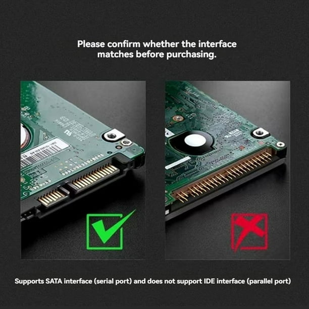 Carcasa para Disco Duro Tipo C, Carcasa para Disco Duro SSD SATA de 2,5 Pulgadas, Carcasa Externa, Carcasa para Disco Duro Externo Móvil Transparente