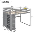 thumbnail image 2 of Harper & Bright Designs Full Loft Bed with Wardrobe and LED Lights, Wood Loft Bed Frame with Storage Shelves and Bookcase, Gray, 2 of 12