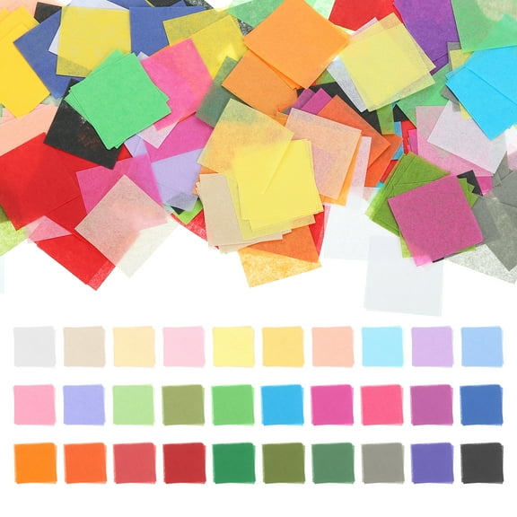 Uxcell 3000 Sheets Tissue Paper Squares, 1 Inch 30 Assorted Colored Tissue Paper Bulk Precut Craft Colors Confetti, for DIY Scrapbooking Painting Art Greeting Cards Birthday Party