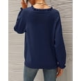 thumbnail image 5 of BTFBM Womens Sweaters Fall Winter Clothes Long Sleeve Button Down Ruffle Crew Neck Casual Knitted Pullover Tops, 5 of 7