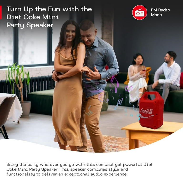 Coca-Cola Mini Party Bluetooth Wireless Speaker with LED Lights