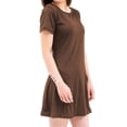 thumbnail image 2 of BadPiggies Womens Short Sleeve Loose Casual T-Shirt Tops Dress A-Line Round Neckline Summer Dress (XL, Brown), 2 of 8