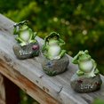 thumbnail image 5 of Frog Garden Statues?3 Pack?Random? 5 Inch Frogs Sitting on Stone Sculptures Outdoor Decor Fairy Garden Ornaments, 5 of 6