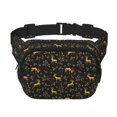 thumbnail image 1 of Balery Christmas Gold Deers1 Mochila Cinturón para Mujeres y Hombres, Bolsa de Cintura Impermeable de Doble Capa con Correa, 1 of 9