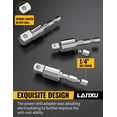 thumbnail image 4 of Tool Gift for Man, 3-Piece Power Drill Sockets Adapter Sets, 360°Rotatable Hex Shank Impact Driver Socket Adapter, Socket to Drill Adapter 1/4" 3/8" 1/2" Impact Driver Adapter, 4 of 6
