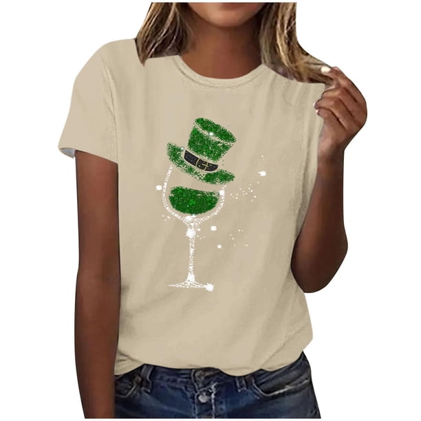 Mujeres Manga Corta de Verano Tops Impreso Sudadera Casual, Cuello Redondo Blusa Ligera para la Primavera Y el Verano