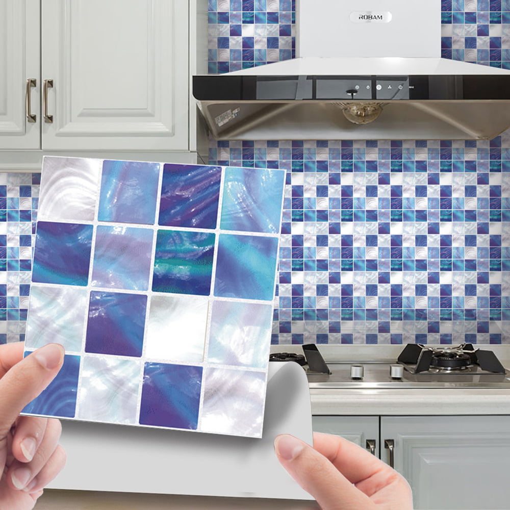 24PC Kitchen Tile Stickers Bathroom Mosaic Sticker Self-adhesive Wall Sticker AU 