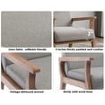 thumbnail image 5 of Guyou Wooden Accent Chair, Modern Linen Upholstered Reading Armchair for Living Room Bedroom Study, Gray, 5 of 8