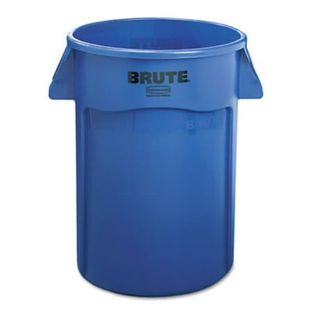 Rubbermaid Commercial  Brute Vented Trash Receptacle- Round- 44 gal- Blue