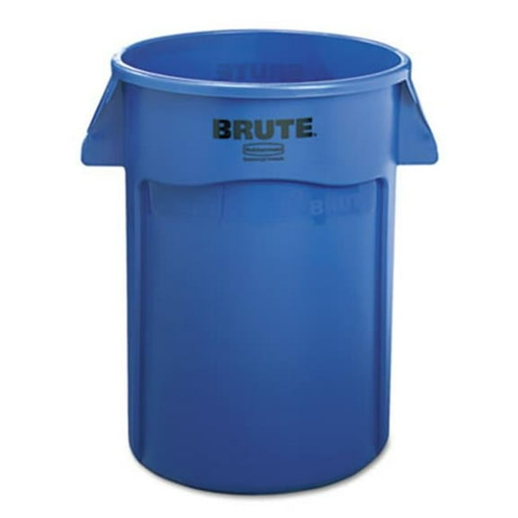 Rubbermaid Commercial  Brute Vented Trash Receptacle- Round- 44 gal- Blue