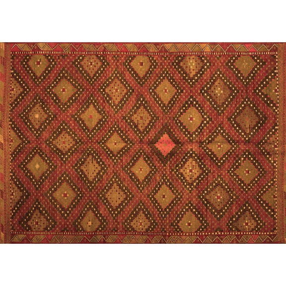 Ahgly Company Indoor Rectangle Persian Orange Traditional Area Rugs, 5' x 7'