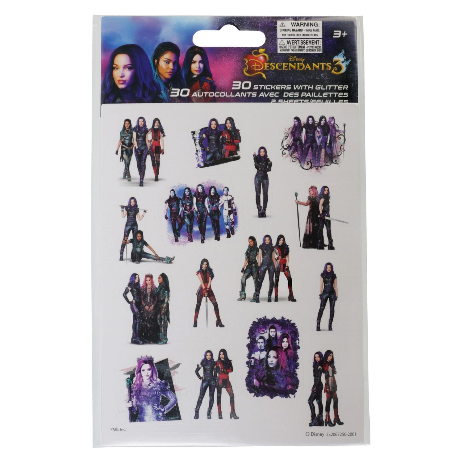 Disney Descendants 3 ™ 30 autocollants avec paillettes Disney Descendants 3 ™ 30 autocollants
