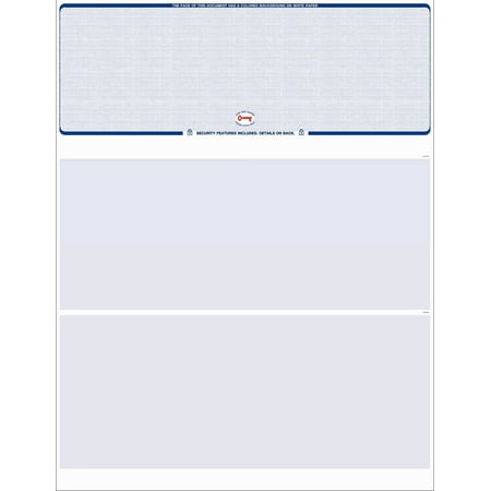 Blank Check Stock - 250 Blank Computer Check Stock - Check on Top - Blue (Linen Reflux Blue)