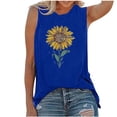 thumbnail image 2 of DailyTrove Women's Yellow Sunflower Graphic Tank Top - Polyester Casual Summer & Festival Wear, Cute for Beach & Gatherings, 2 of 5