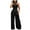 Black, variant on aidice Womens Jumpsuits Summer Sleeveless Crisscross High Waisted Low Back Straight Leg Pants Rompers