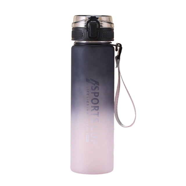 Plastic Cup with Lid 800 ml Gradient Color Portable Straight Drinking Mug with Tea Spacer and Carrying Strap
